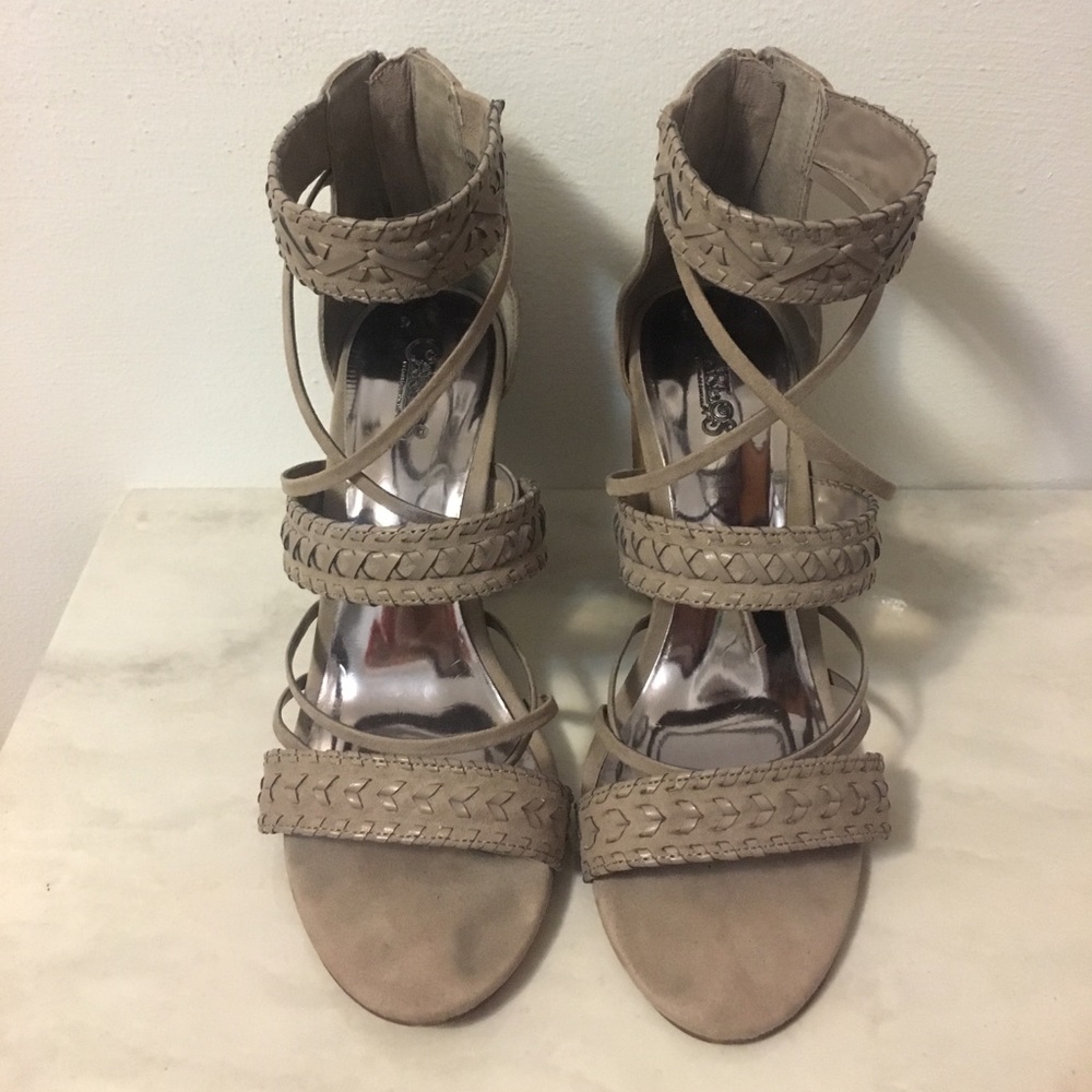 Taupe Sandal With Block Heel Size 9